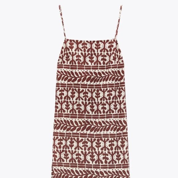 Zara Printed Linen Blend Dress - Picture 9 of 14